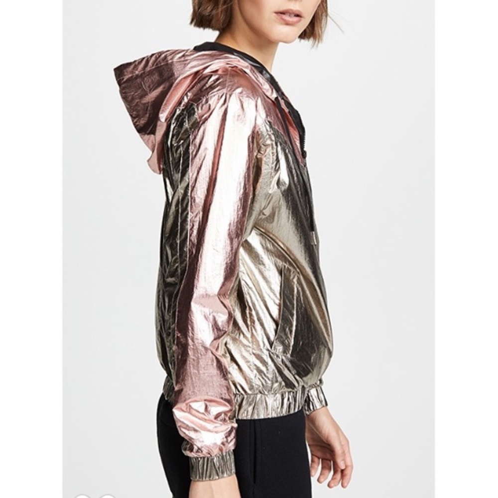 NWT Pam & Gela Metallic Hooded Jacket